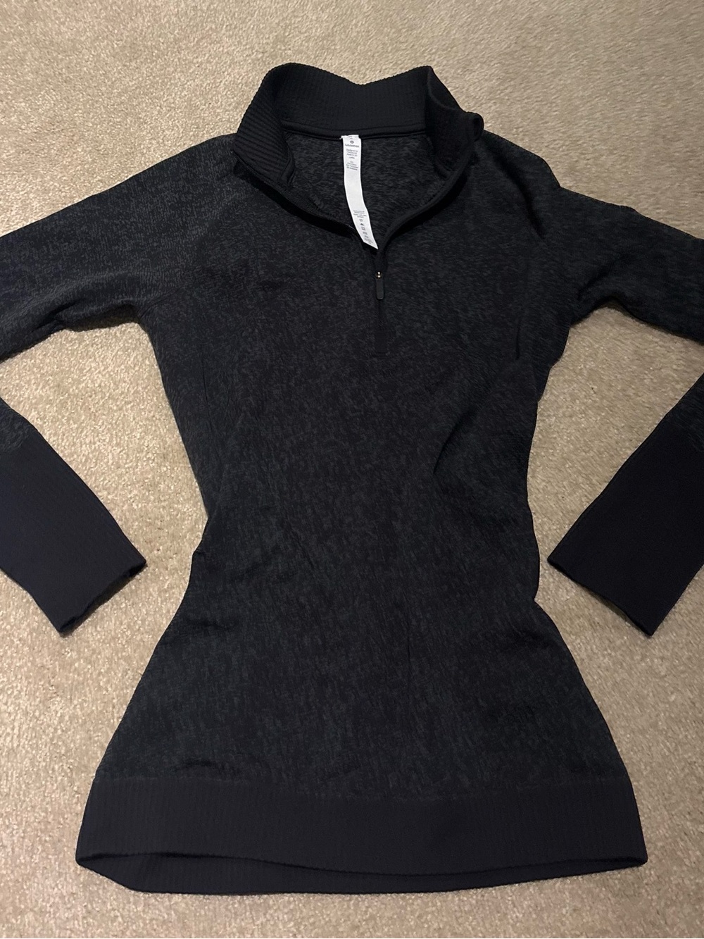 Lululemon Quarter-Zip Long Sleeve Pullover - Dark Charcoal/Black